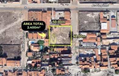 Imagem: O terreno possui 2.400m² de Área e está localizado em Praia