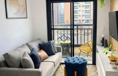 Imagem: O apartamento possui 1 Dormitório, 1 Banheiro, 1 Vaga na garagem