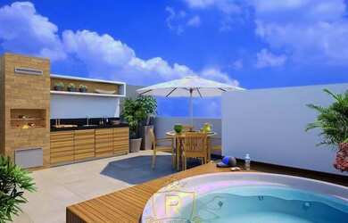 Imagem: O apartamento na cobertura possui 3 Dormitórios, 3 Banheiros