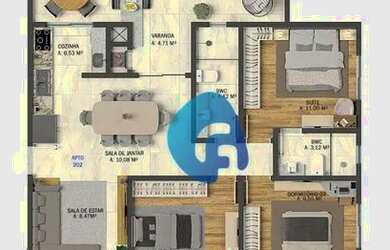 Imagem 6: Apartamento com 3 dormitórios à venda, 93m² por R$ 550.000 - Centro...