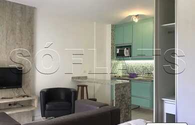 Imagem: O apartamento possui 1 Dormitório, 1 Banheiro, 1 Vaga na garagem