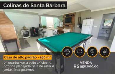 Imagem: A casa possui 3 Dormitórios, 4 Banheiros, 3 Vagas na garagem