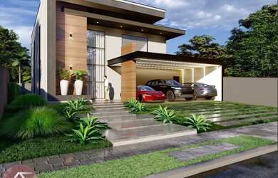 Imagem: A casa em condomínio possui 4 Dormitórios, 4 Banheiros, 2