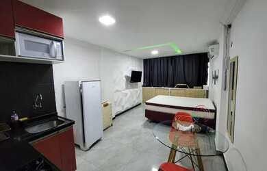 Imagem: O apartamento possui 1 Dormitório, 1 Banheiro, 1 Vaga na garagem