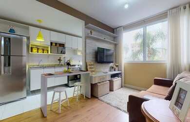 Imagem: O apartamento possui 2 Dormitórios, 1 Banheiro, 1 Vaga na garagem