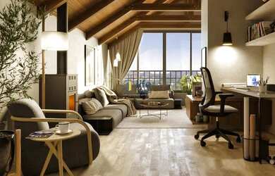 Imagem: O apartamento na cobertura possui 2 Dormitórios, 3 Banheiros