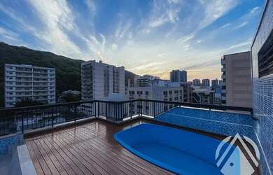 Imagem: O apartamento na cobertura possui 3 Dormitórios, 4 Banheiros