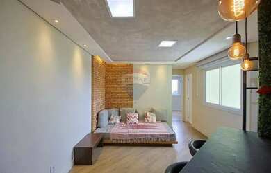 Imagem: O apartamento possui 1 Dormitório, 1 Banheiro, 1 Vaga na garagem