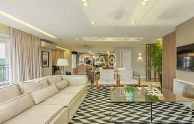 Imagem: O apartamento na cobertura possui 3 Dormitórios, 5 Banheiros