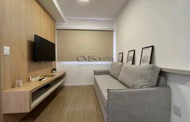 Imagem: O apartamento possui 1 Dormitório, 1 Banheiro, 1 Vaga na garagem