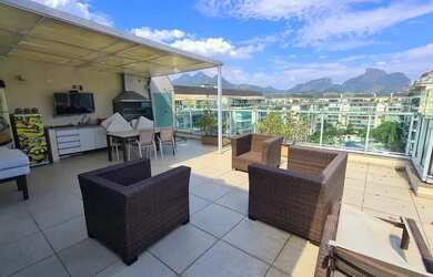 Imagem: O apartamento na cobertura possui 3 Dormitórios, 4 Banheiros