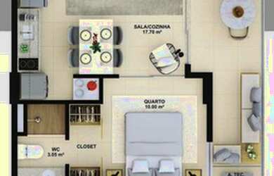 Imagem 2: House Barra frente Mar. Varanda, 42m² de Área, 1 Vaga na garageme1 Dormitório