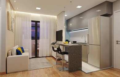 Imagem: O apartamento possui 2 Dormitórios, 1 Banheiro, 1 Vaga na garagem