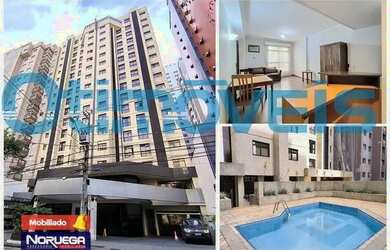 Imagem: O apartamento possui 1 Dormitório, 1 Banheiro, 1 Vaga na garagem