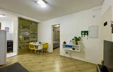 Imagem: O apartamento possui 1 Dormitório, 1 Banheiro, 39m² de Área