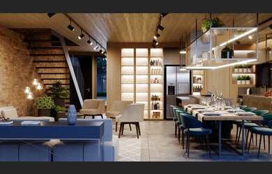 Imagem: A casa em condomínio possui 4 Dormitórios, 1 Banheiro, 4 Vagas