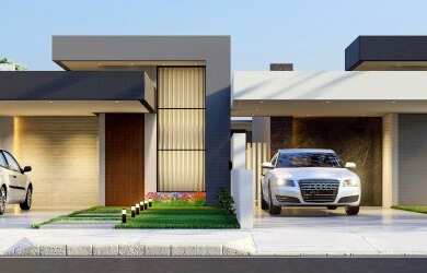 Imagem: A casa possui 3 Dormitórios, 2 Banheiros, 2 Vagas na garagem