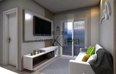 Imagem: O apartamento possui 2 Dormitórios, 1 Banheiro, 1 Vaga na garagem