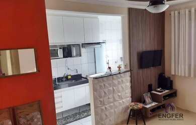 Imagem: O apartamento possui 2 Dormitórios, 1 Banheiro, 1 Vaga na garagem