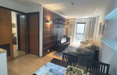 Imagem: O apartamento possui 1 Dormitório, 1 Banheiro, 1 Vaga na garagem