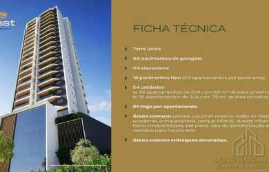 Imagem: O apartamento possui 2 Dormitórios, 2 Banheiros, 1 Vaga na