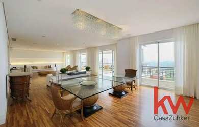 Imagem: O apartamento na cobertura possui 4 Dormitórios, 5 Banheiros