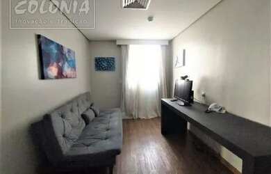 Imagem: O apartamento possui 1 Dormitório, 1 Banheiro, 1 Vaga na garagem