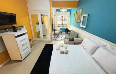 Imagem: O apartamento possui 1 Dormitório, 1 Banheiro, 40m² de Área