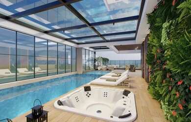 Imagem: O apartamento possui 1 Dormitório, 1 Banheiro, 1 Vaga na garagem