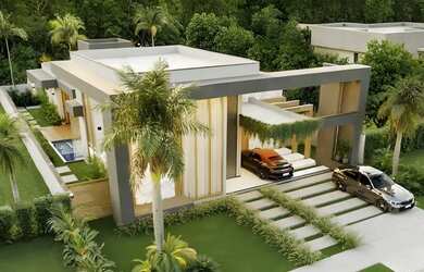 Imagem: A casa em condomínio possui 4 Dormitórios, 5 Banheiros, 4