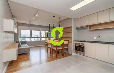 Imagem: O apartamento possui 1 Dormitório, 1 Banheiro, 1 Vaga na garagem