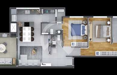 Imagem: O apartamento possui 2 Dormitórios, 3 Banheiros, 1 Vaga na