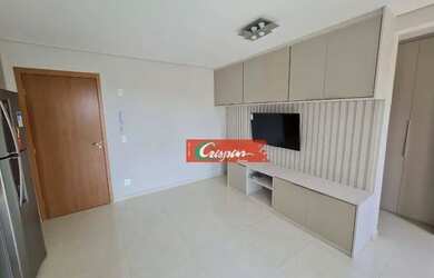 Imagem: O apartamento possui 1 Dormitório, 1 Banheiro, 1 Vaga na garagem