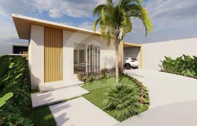 Imagem: A casa em condomínio possui 3 Dormitórios, 1 Banheiro, 2 Vagas