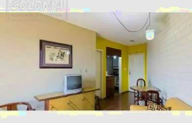 Imagem: O apartamento possui 1 Dormitório, 1 Banheiro, 1 Vaga na garagem