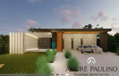 Imagem: A casa em condomínio possui 4 Dormitórios, 4 Banheiros, 383m²