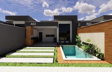 Imagem: A casa em condomínio possui 3 Dormitórios, 2 Banheiros, 2