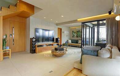 Imagem: O apartamento na cobertura possui 3 Dormitórios, 5 Banheiros