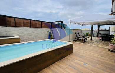 Imagem: O apartamento na cobertura possui 3 Dormitórios, 5 Banheiros