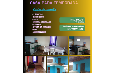 Imagem: A casa possui 3 Dormitórios, 1 Banheiro, Acomodam 10 pessoas