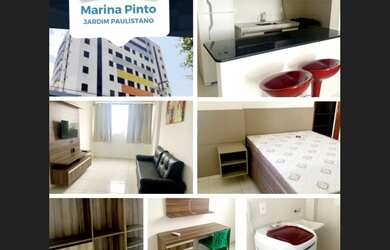 Imagem: O apartamento possui 1 Dormitório, 1 Suíte, 2 Banheiros, 1