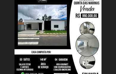 Imagem: A casa em condomínio possui 3 Dormitórios, 3 Suítes, 4 Banheiros