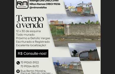 Imagem: O terreno possui 360m² de Área e está localizado em Feira