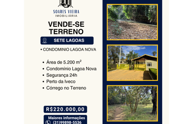 Imagem: O terreno está localizado em Sete Lagoas, MG à venda por R$220.000