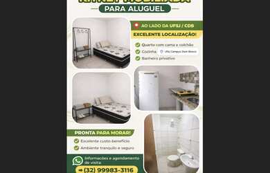 Imagem: A kitnet possui 1 Dormitório, 1 Banheiro, Acomoda 1 pessoa