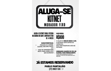 Imagem: A kitnet possui 1 Dormitório, 1 Banheiro, 25m² de Área, Direto