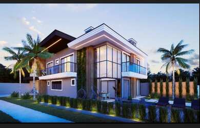 Imagem: A casa possui 5 Dormitórios, 5 Suítes, 4 Vagas na garagem