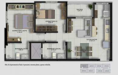 Imagem 5: Residencial Nações Unidas bairro Pinheirinho Criciúma apartamento a...