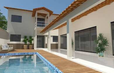 Imagem: A casa possui 3 Dormitórios, 2 Suítes, 3 Banheiros, 5 Vagas