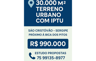 Imagem: O terreno possui 30.000m² de Área e está localizado em São